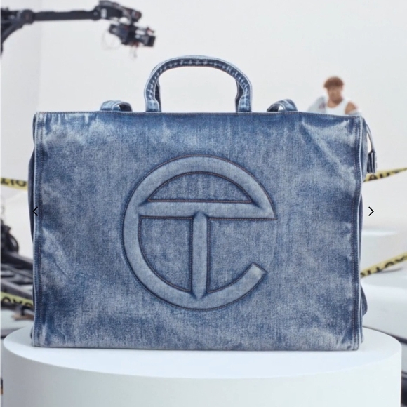 Telfar Blue Briefcase with Embossed Logo - Picture 5 of 5